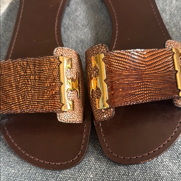 Tory Burch Brown and Gold Sandals - Picture 3 of 8